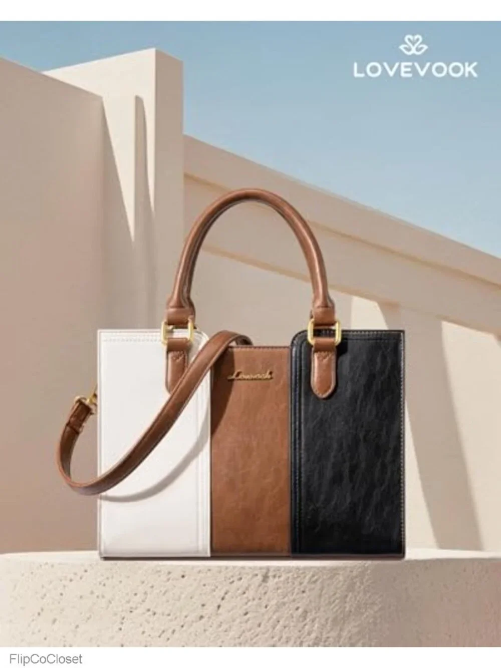 Vintage Faux Leather Satchel Crossbody Bag
